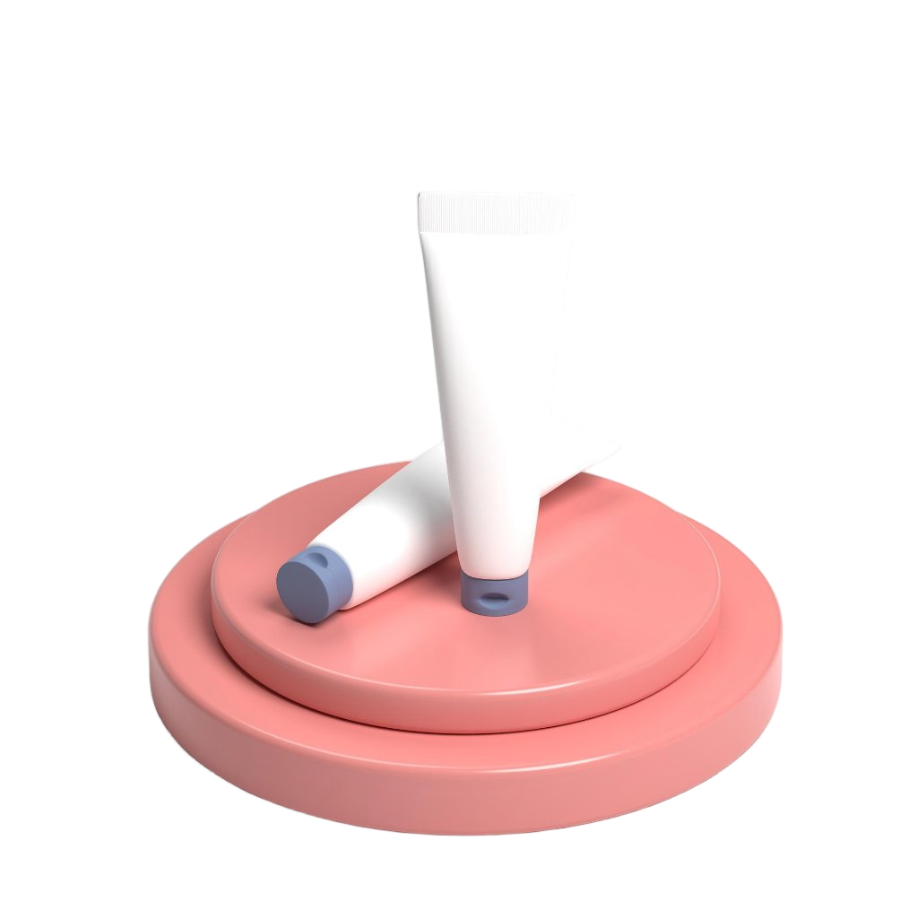 Cosméticos depois – fundo branco limpo